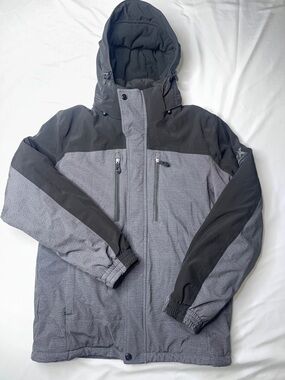 ZeroXposur Black Label Insulated Hooded Jacket Gray Black Medium Ski Winter